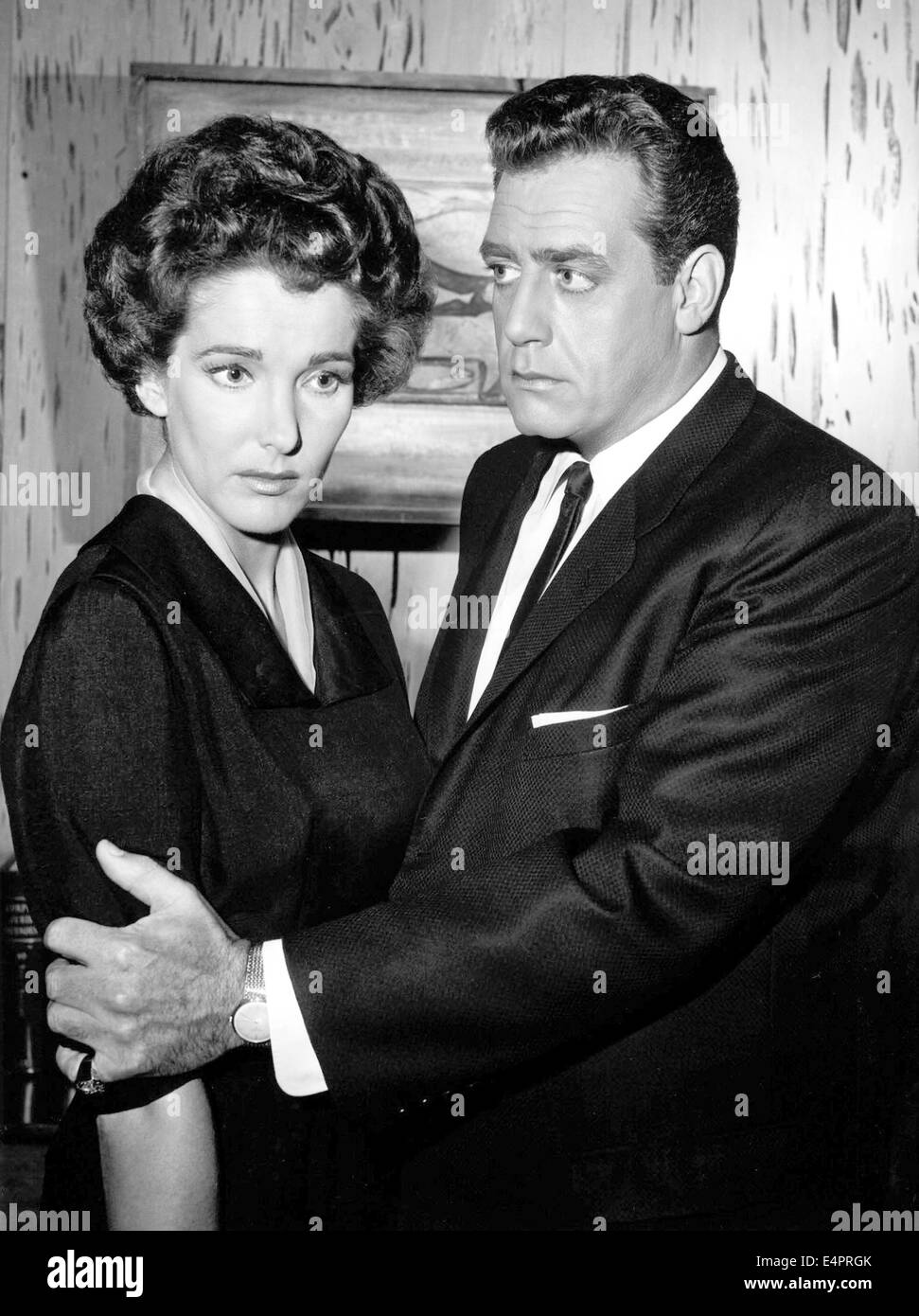 PERRY MASON  US TV series with Raymond Burr and Julie Adams Stock Photo