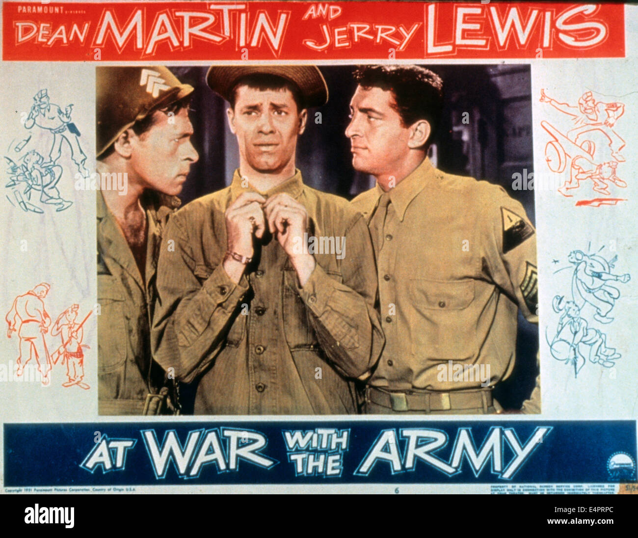 AT WAR WITH THE ARMY 1950 York Pictures Corporation film with Jerry Lewis  (centre) and Dean Martin at right Stock Photo - Alamy