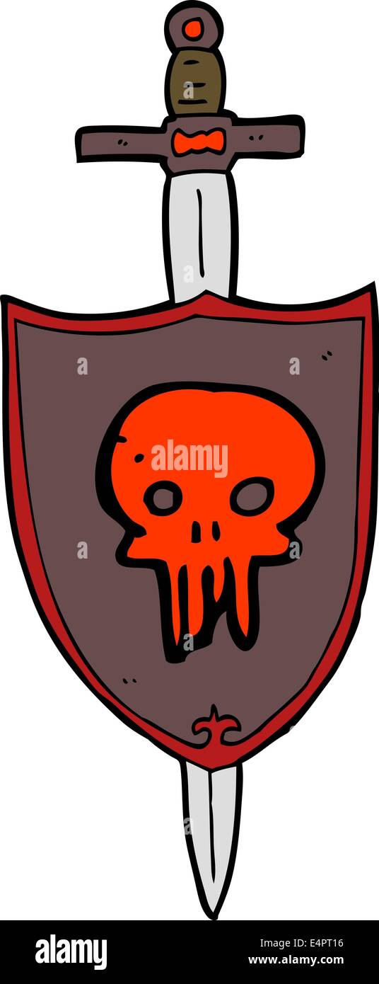 cartoon heraldic shield with skull Stock Vector Image & Art - Alamy