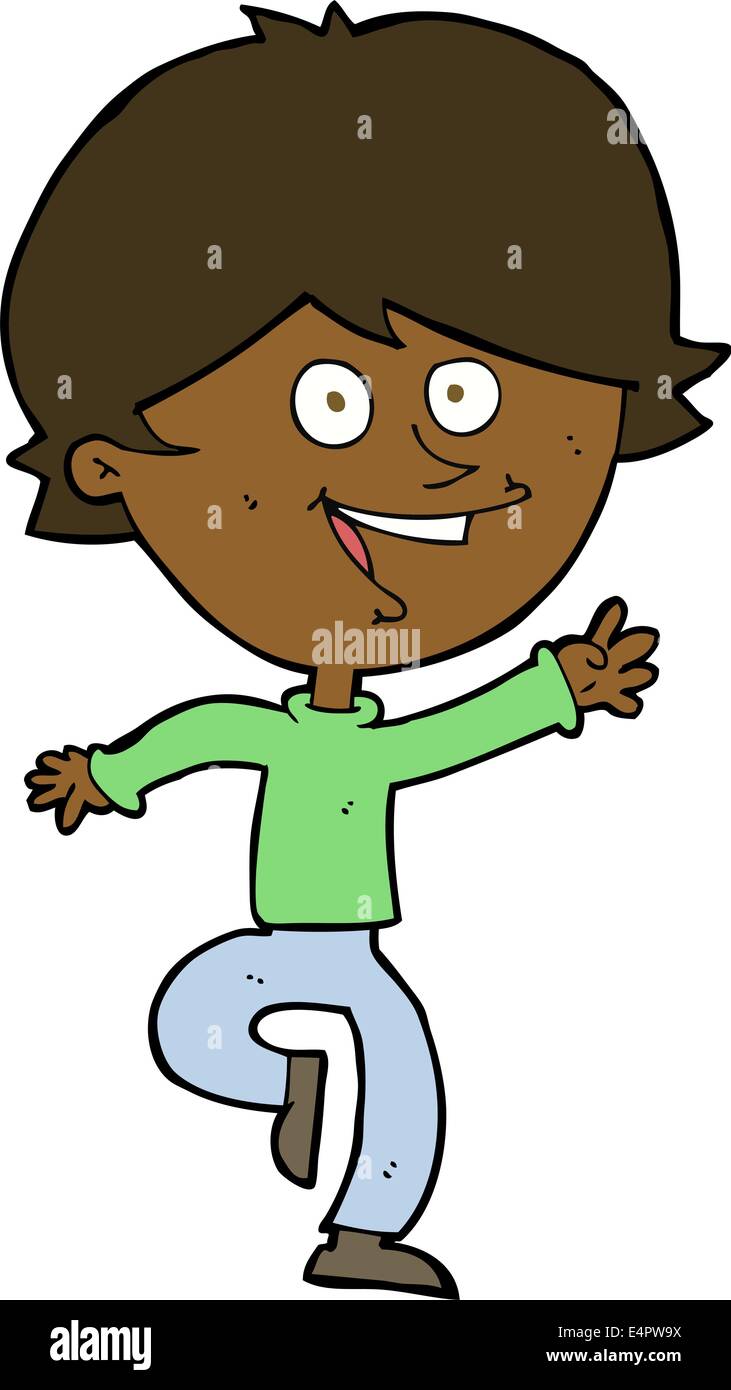 cartoon happy waving boy Stock Vector Image & Art - Alamy