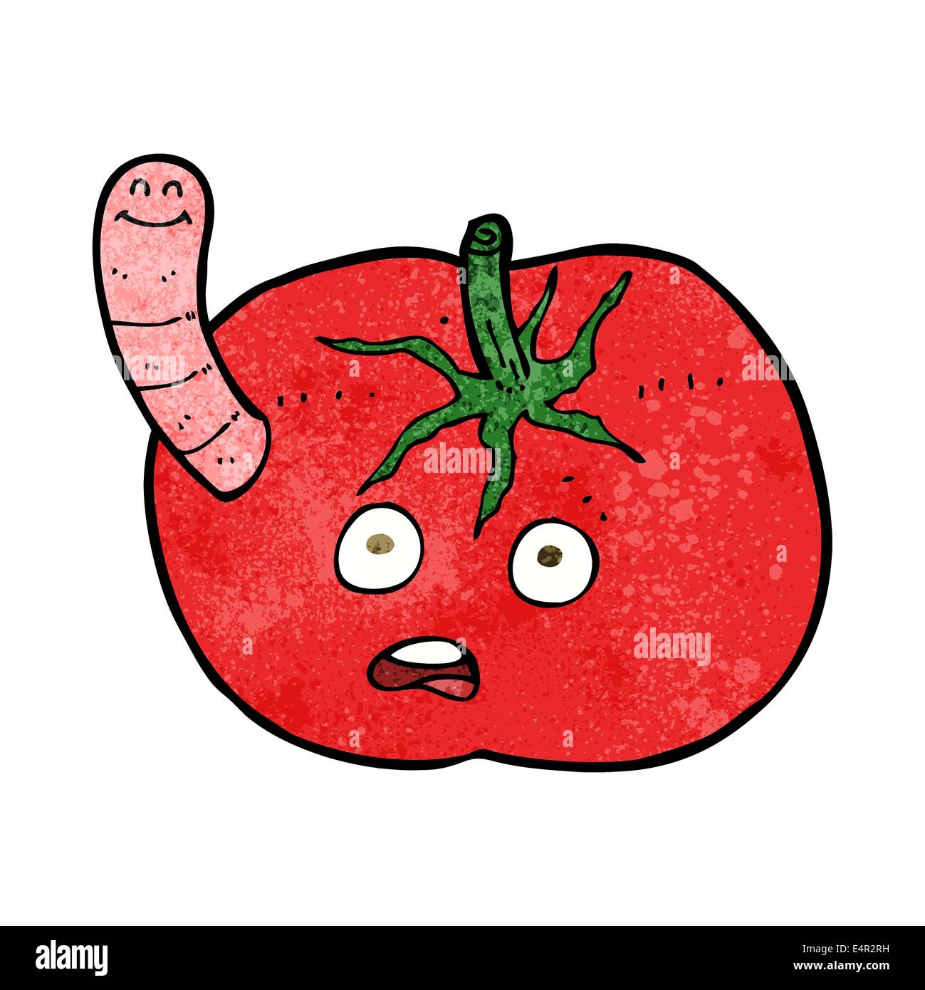 cartoon tomato with worm Stock Vector Image & Art Alamy