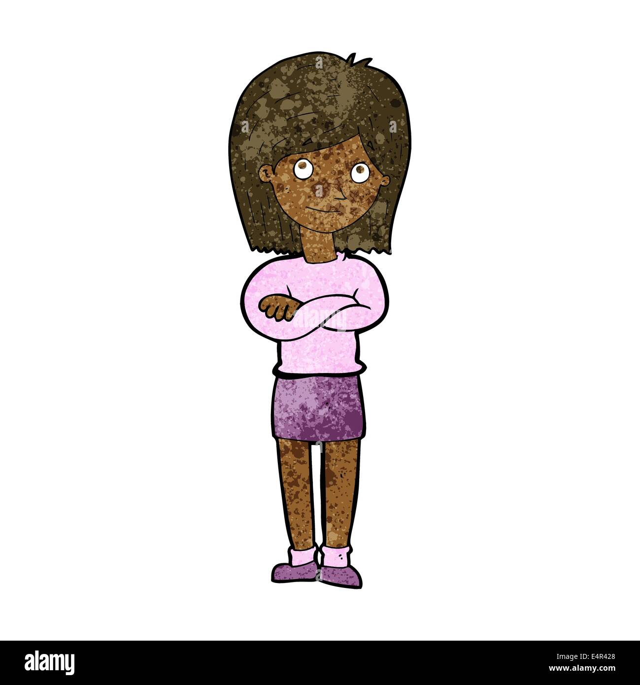 cartoon friendly girl rolling eyes Stock Vector Image & Art Alamy