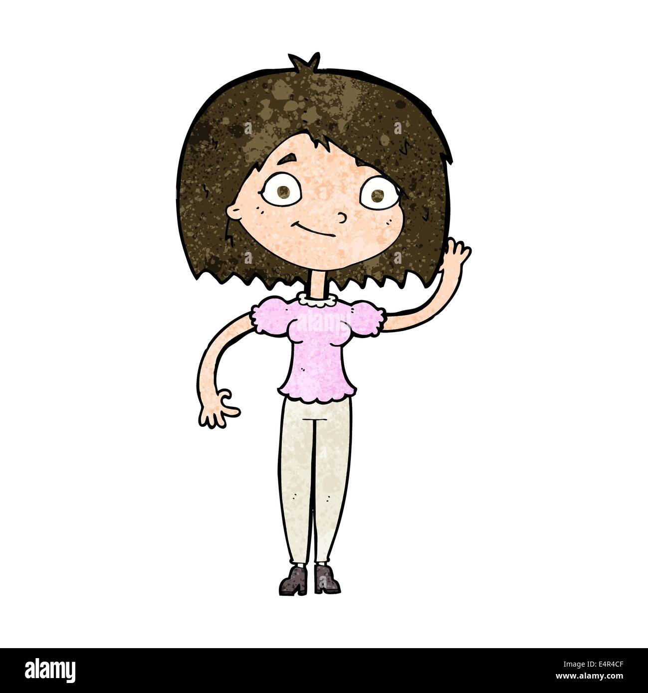 cartoon woman waving Stock Vector Image & Art - Alamy