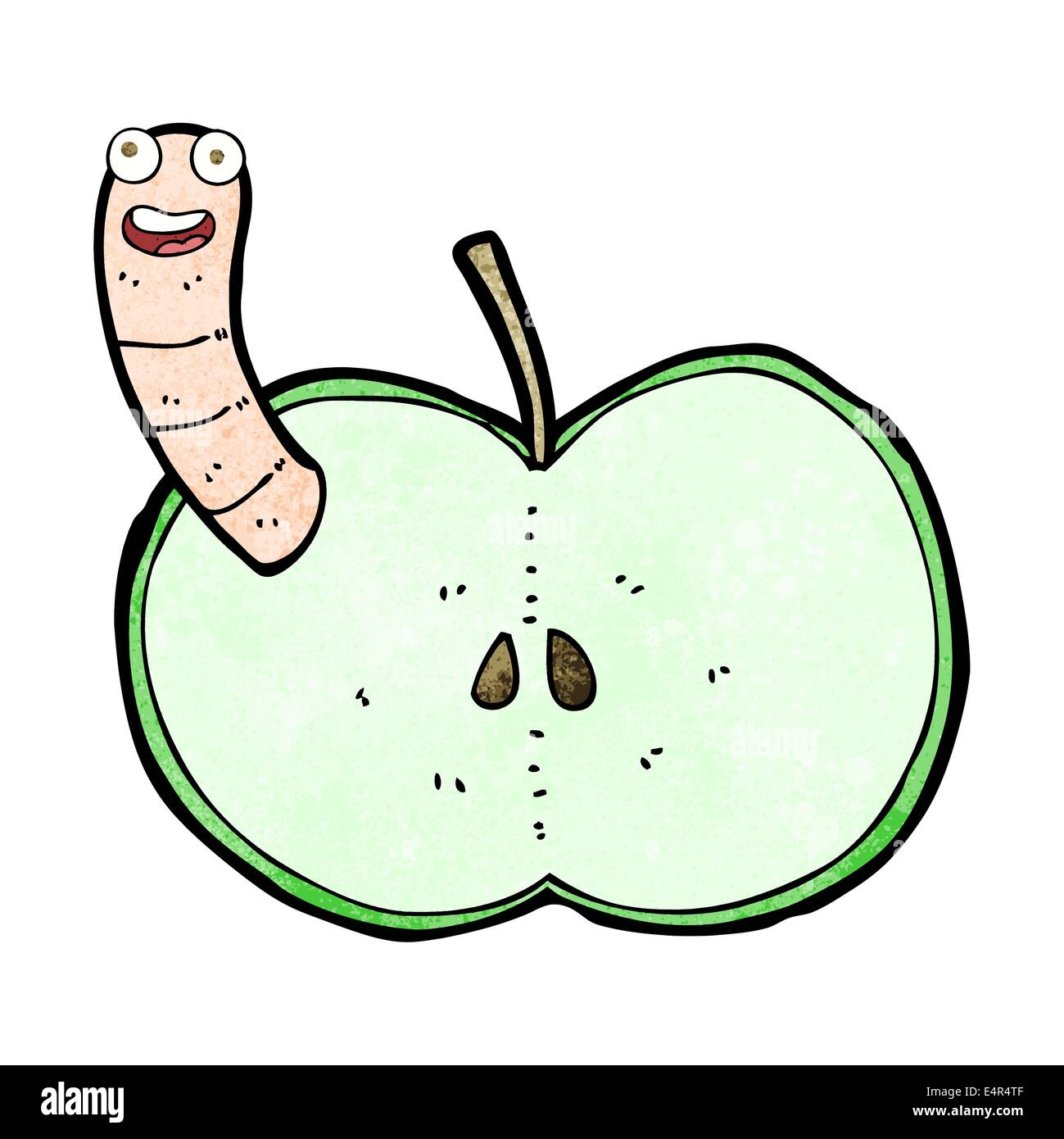 cartoon apple with worm Stock Vector Image & Art Alamy