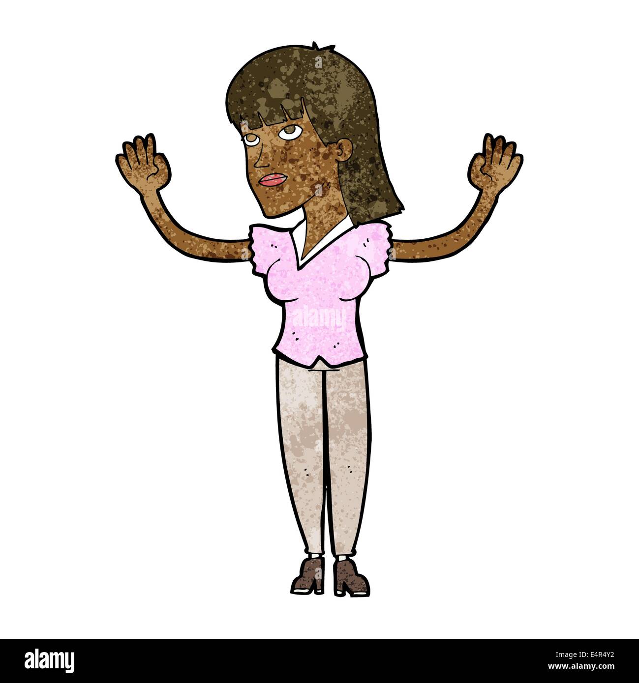 cartoon woman throwing hands in air Stock Vector Image & Art Alamy