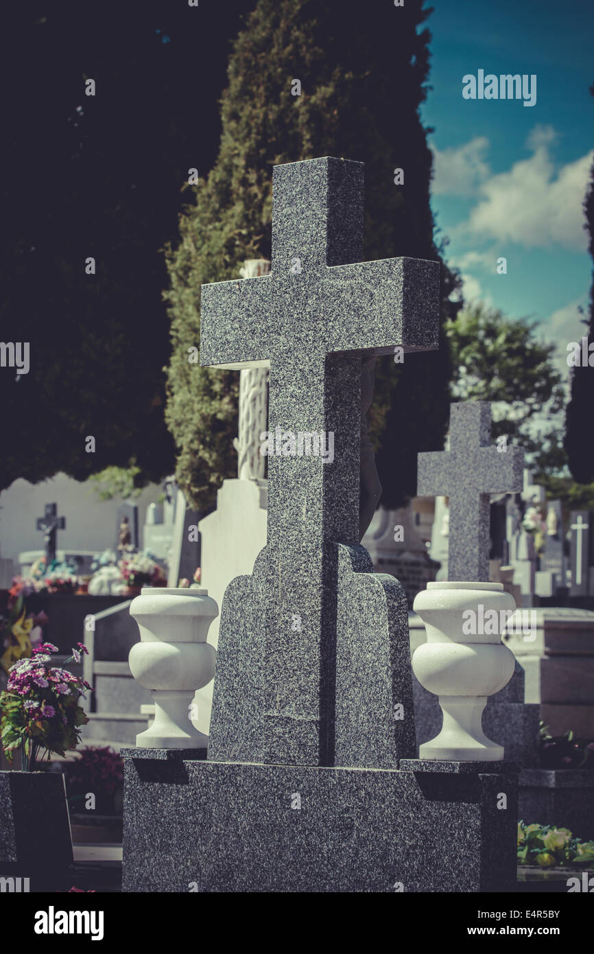 old cemetery with graves in Spanish holy place Stock Photo Alamy
