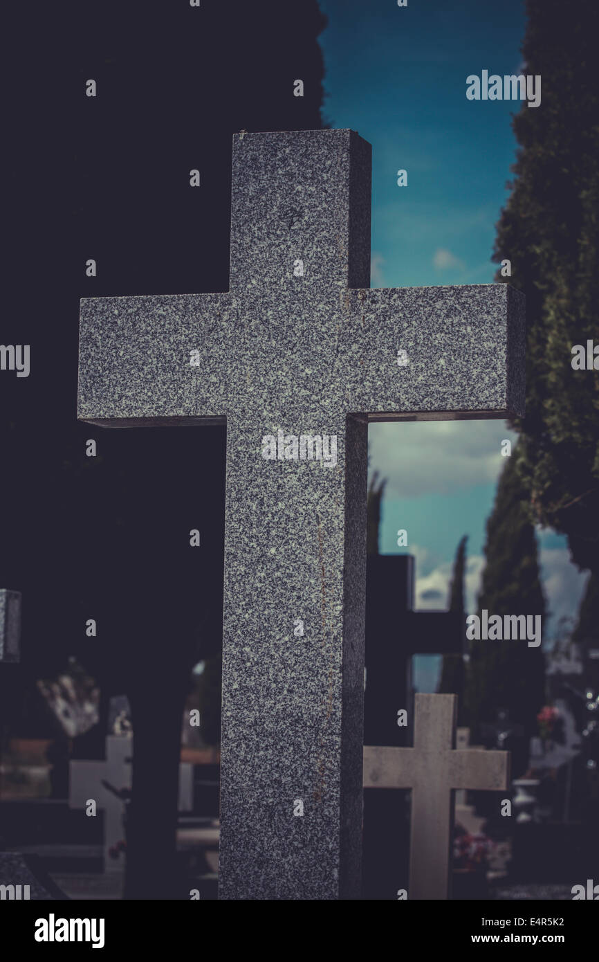 old cemetery with graves in Spanish holy place Stock Photo Alamy