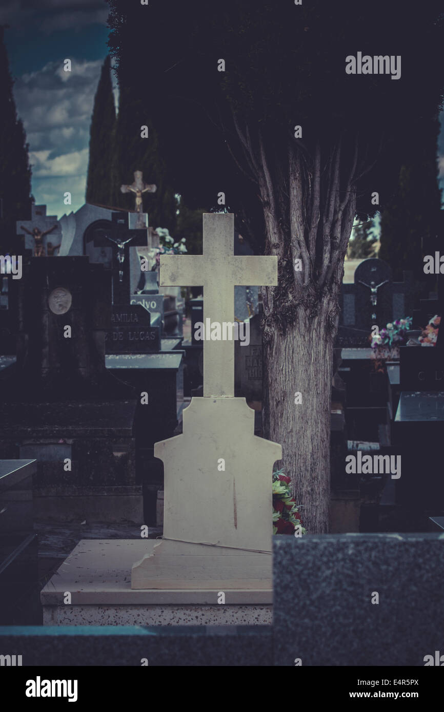 old cemetery with graves in Spanish holy place Stock Photo Alamy