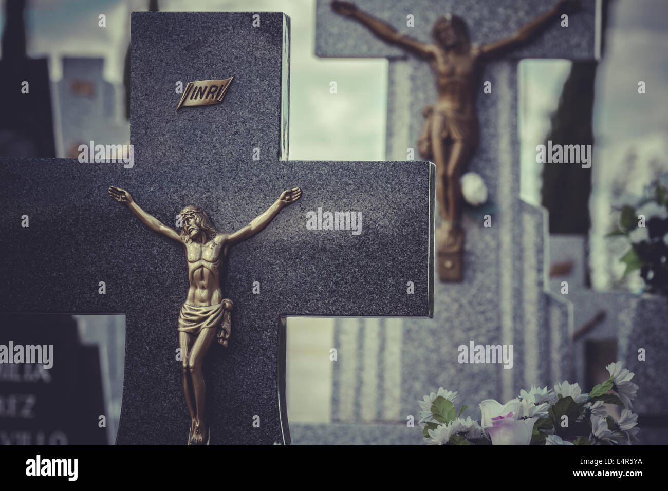 old cemetery with graves in Spanish holy place Stock Photo Alamy