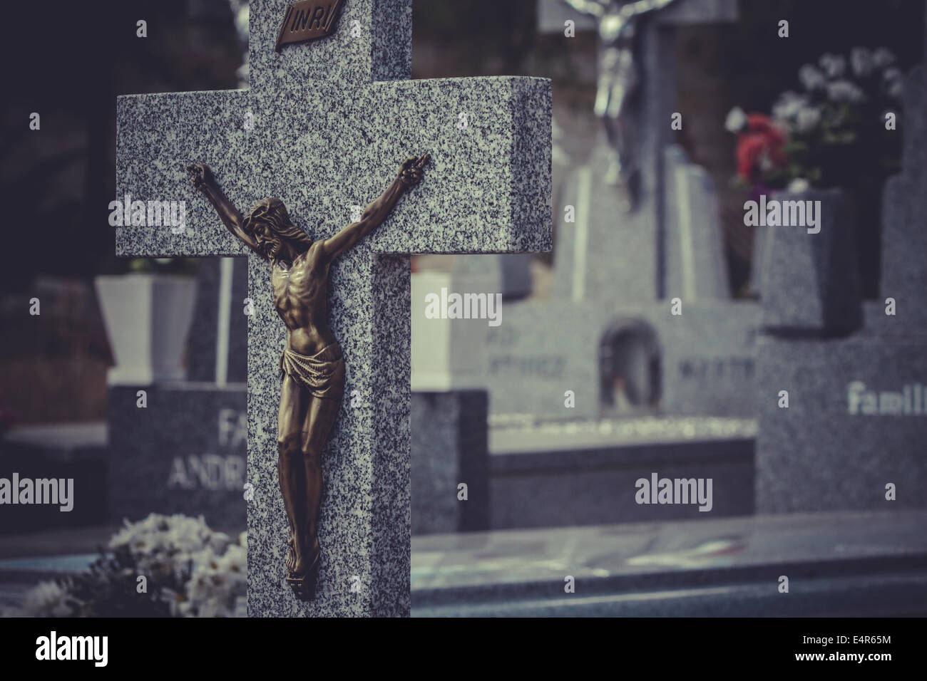 old cemetery with graves in Spanish holy place Stock Photo Alamy