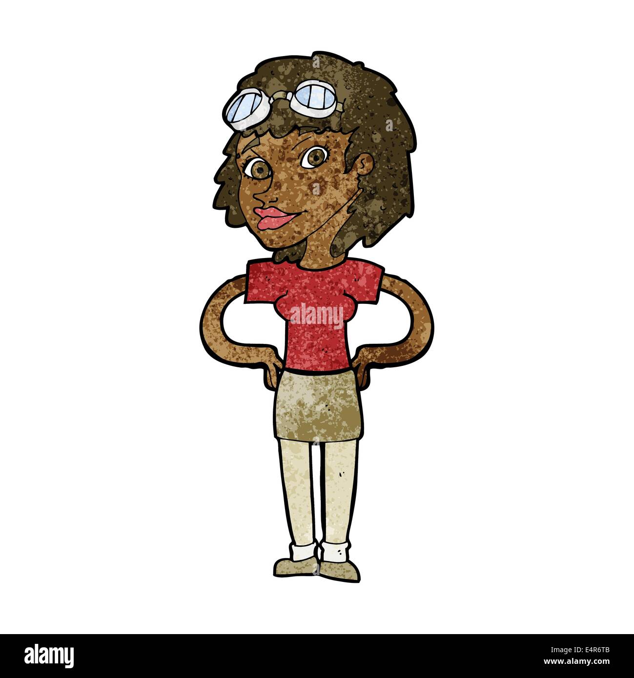 cartoon retro pilot woman Stock Vector Image & Art - Alamy