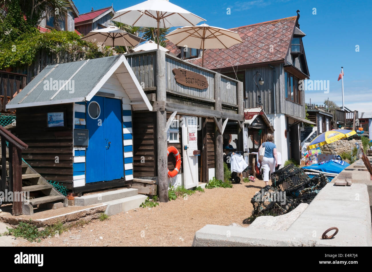 The Boathouse seafood restaurant at Steephill Cove on the Isle of Wight. Stock Photo