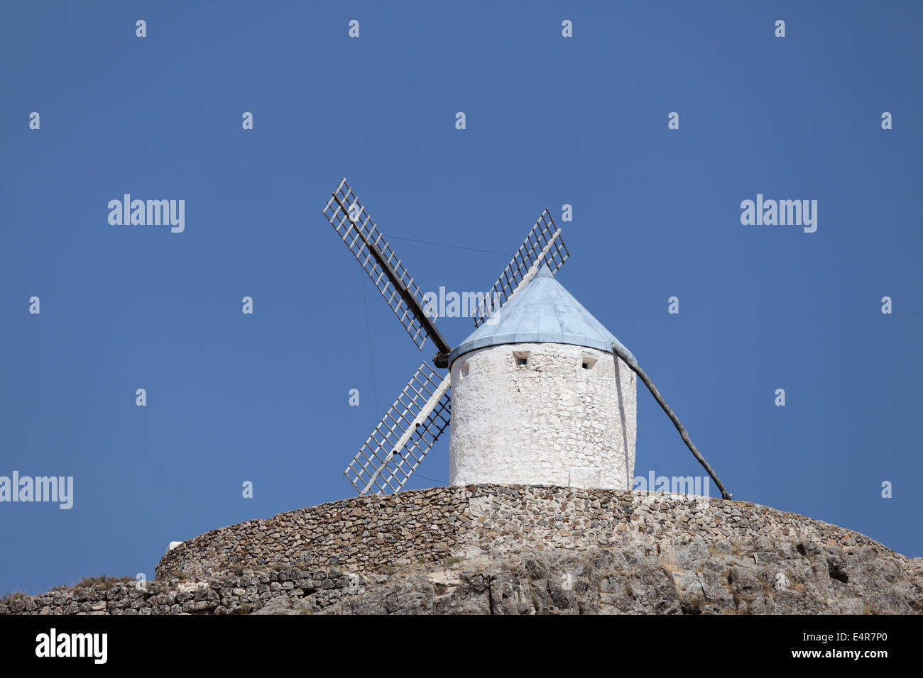 Traditional spanish windmill in Castilla-La Mancha, Spain Stock Photo