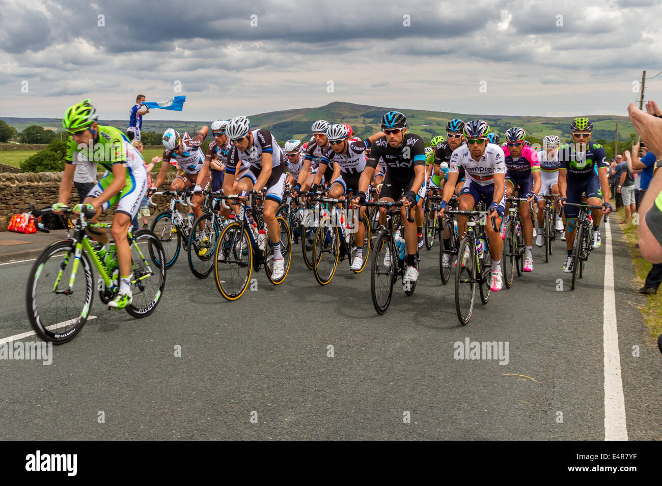 6th July 2014 - Le Tour de France in Yorkshire second stage Addingham to Silsden Stock Photo