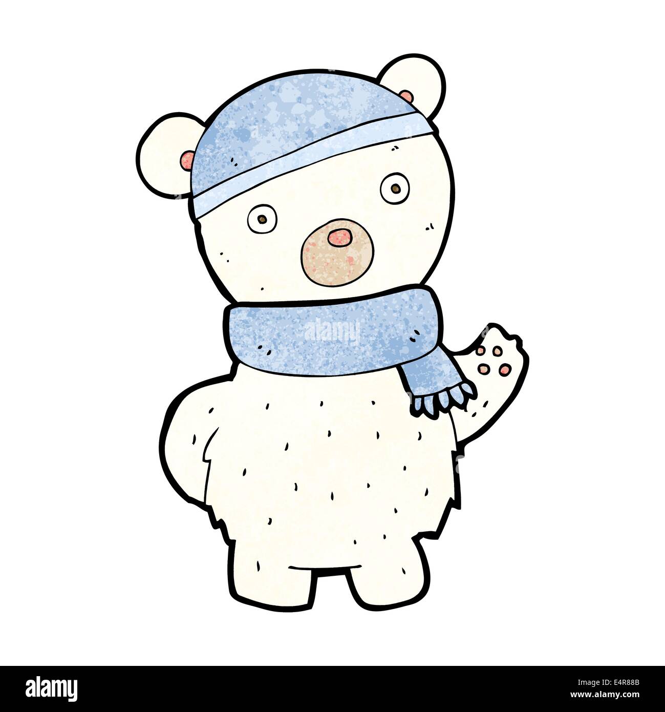 cartoon polar bear in winter hat and scarf Stock Vector Image & Art - Alamy