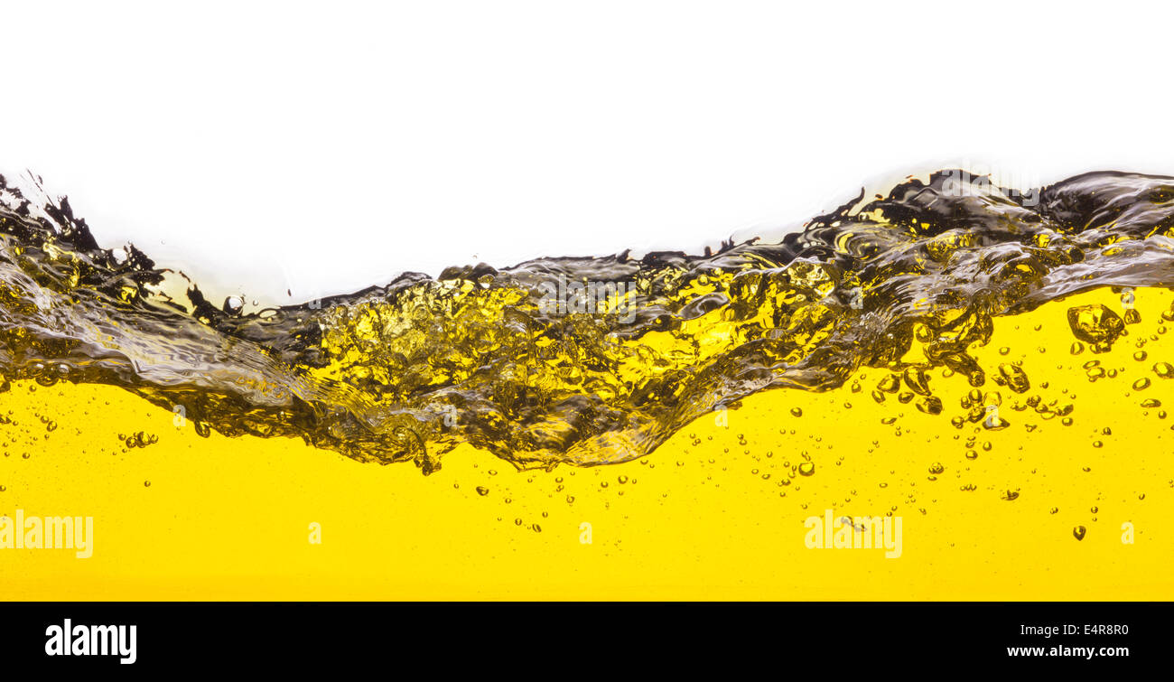 An abstract image of spilled oil . On a white background. Stock Photo