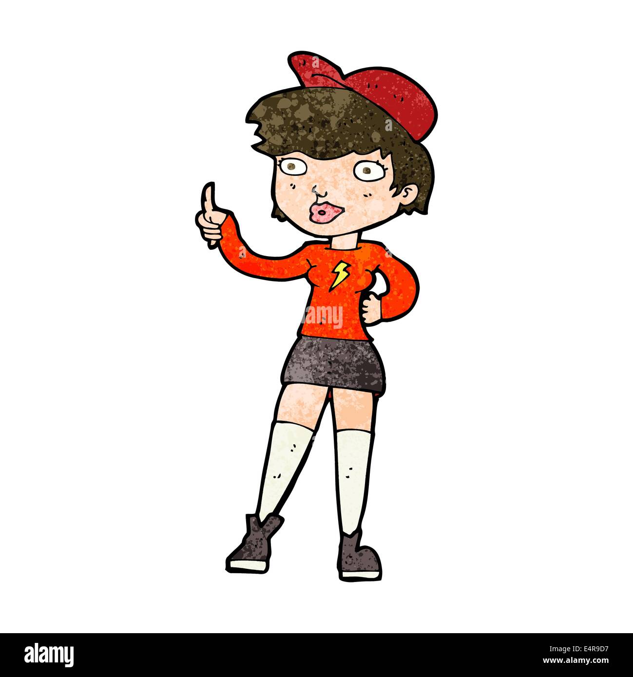 cartoon skater girl giving thumbs up symbol Stock Vector Image & Art ...
