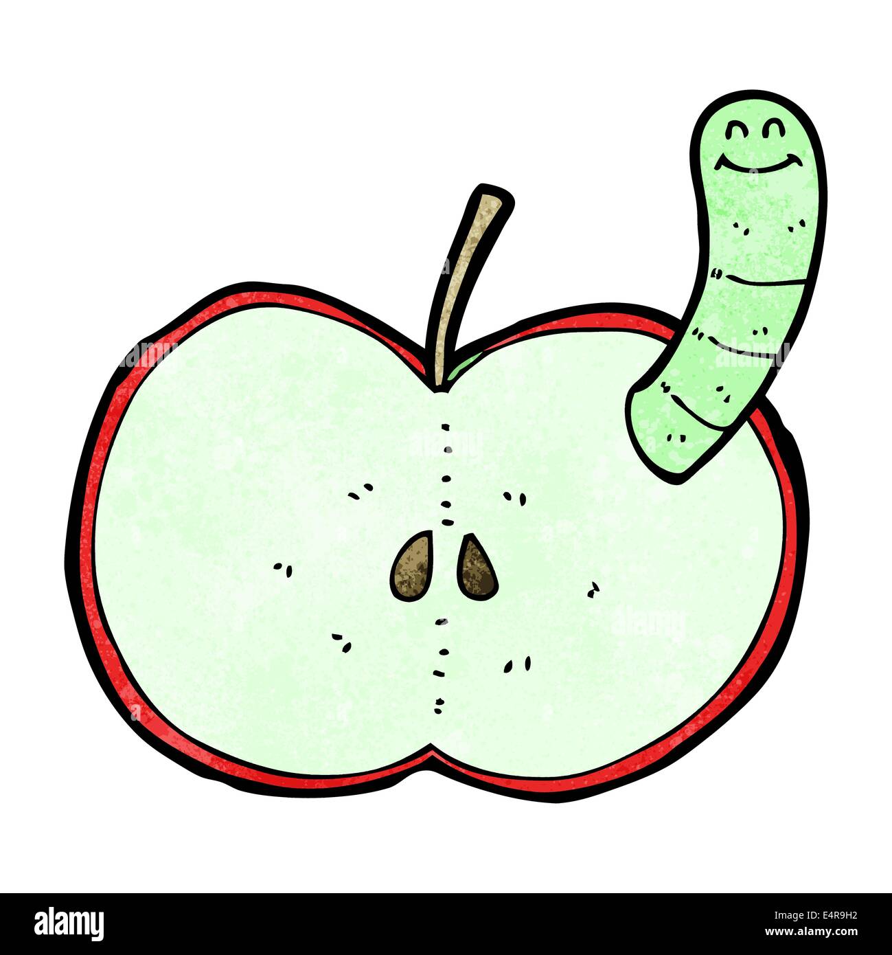 cartoon apple with worm Stock Vector Image & Art Alamy