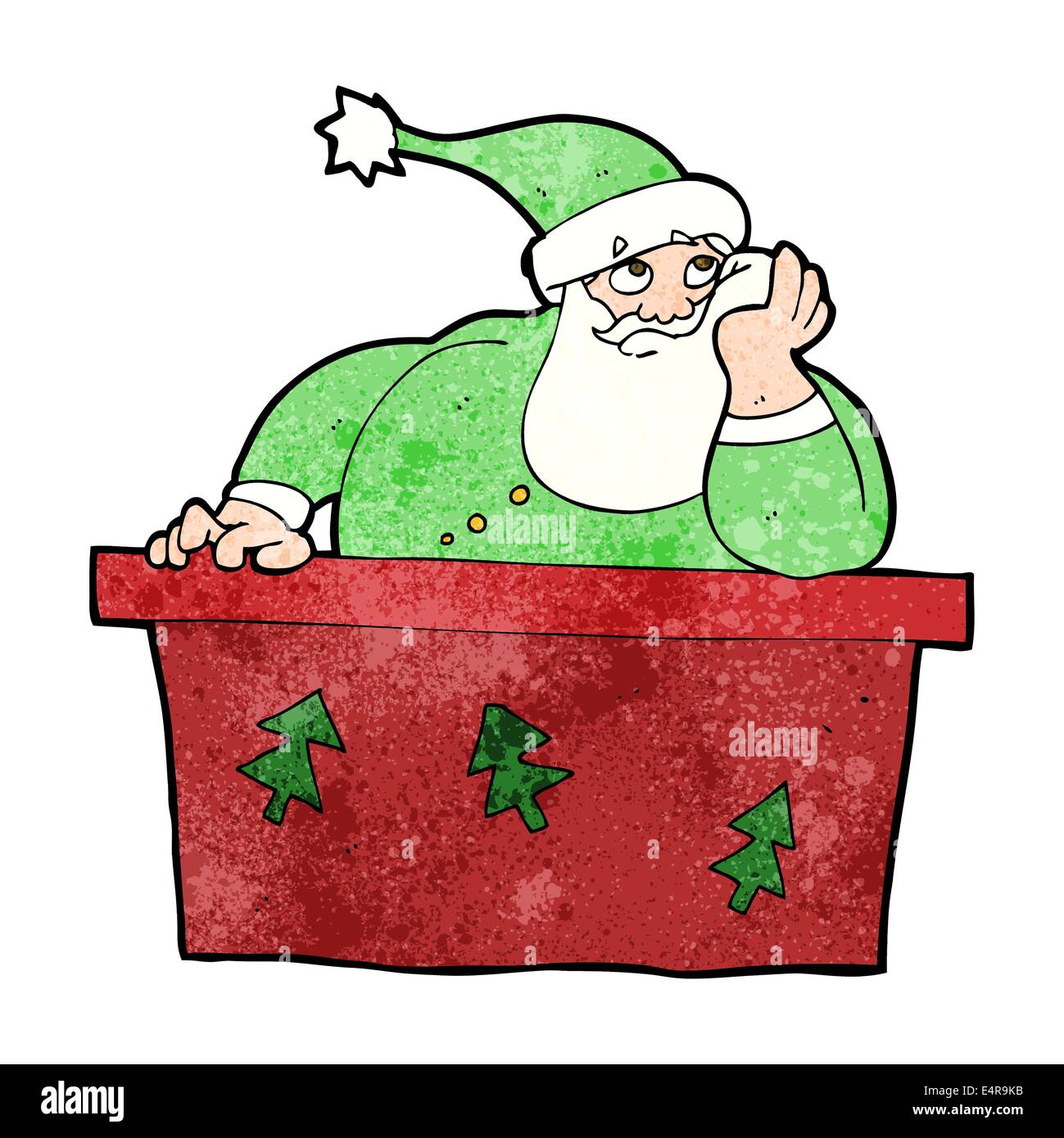 cartoon bored santa claus Stock Vector