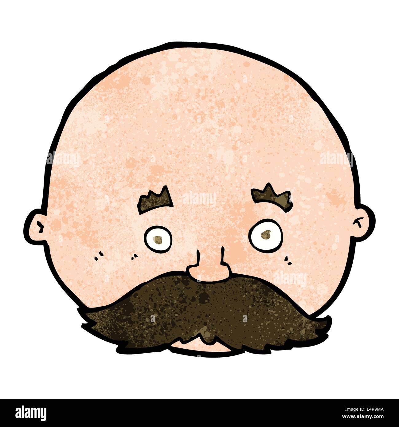 Bald guy with mustache cartoon