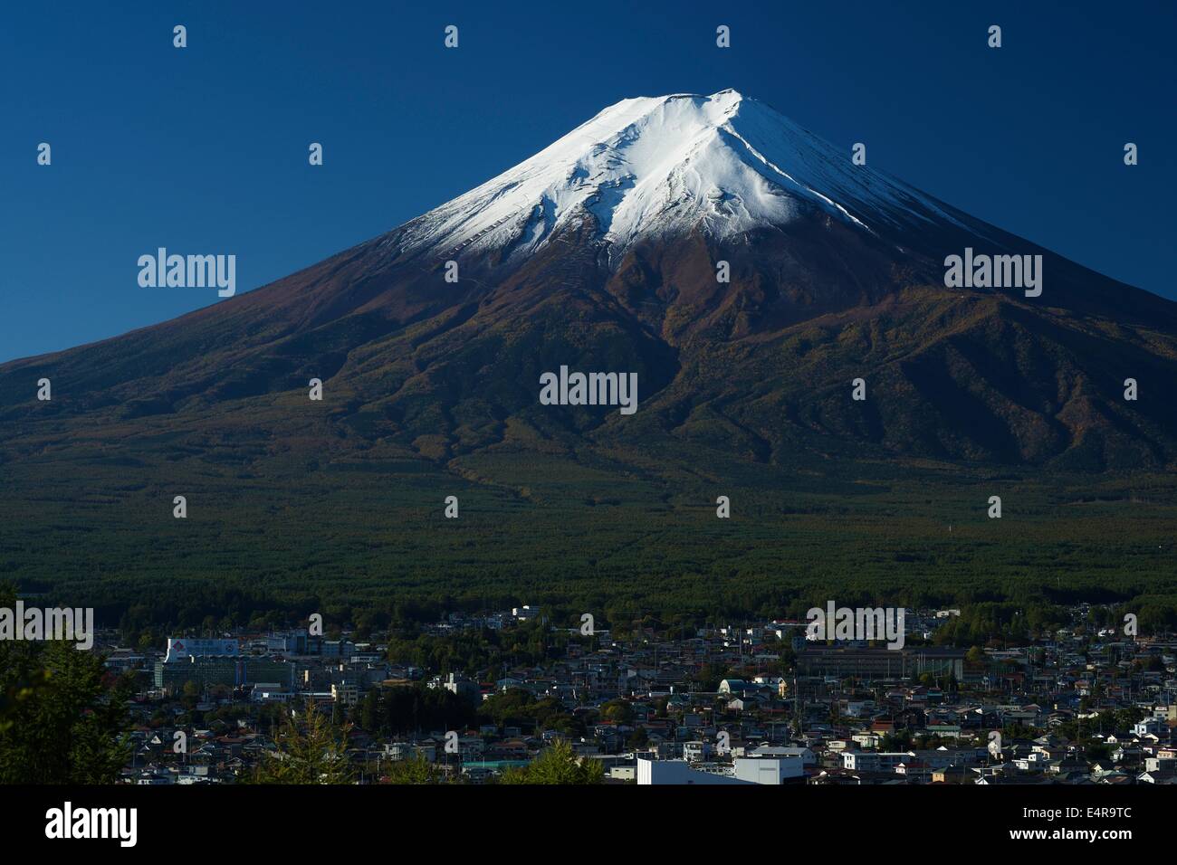 Mount Fuji on a Clear Fall Day Stock Photo