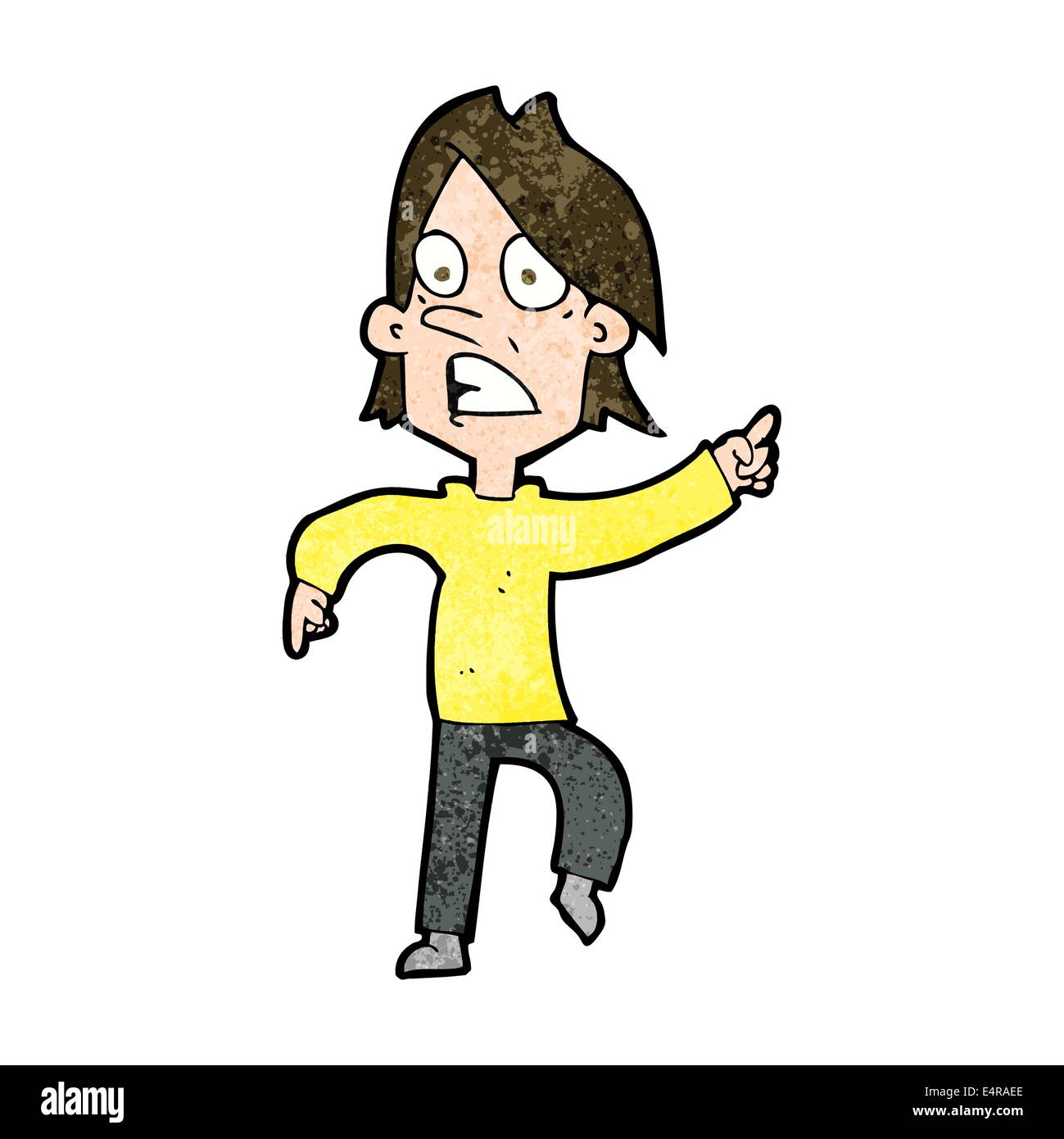 Cartoon worried man pointing hi-res stock photography and images - Alamy