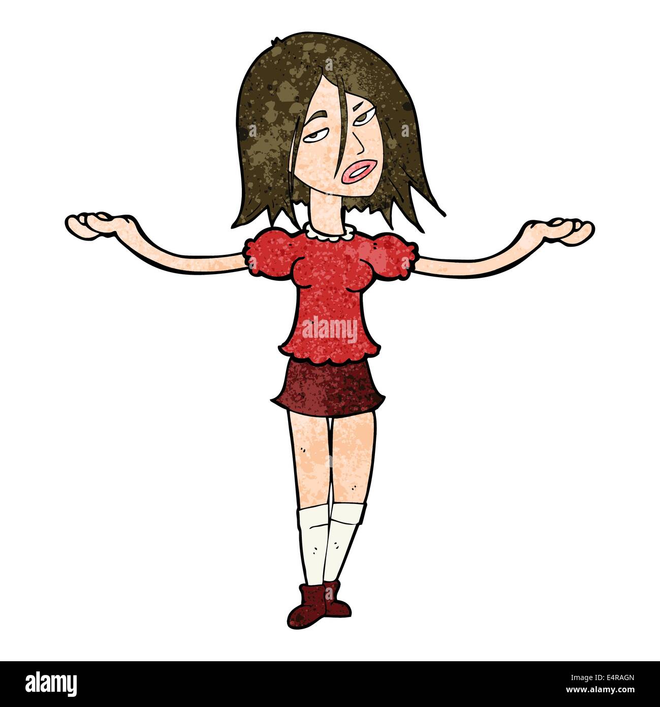 cartoon woman shrugging shoulders Stock Vector Image & Art - Alamy