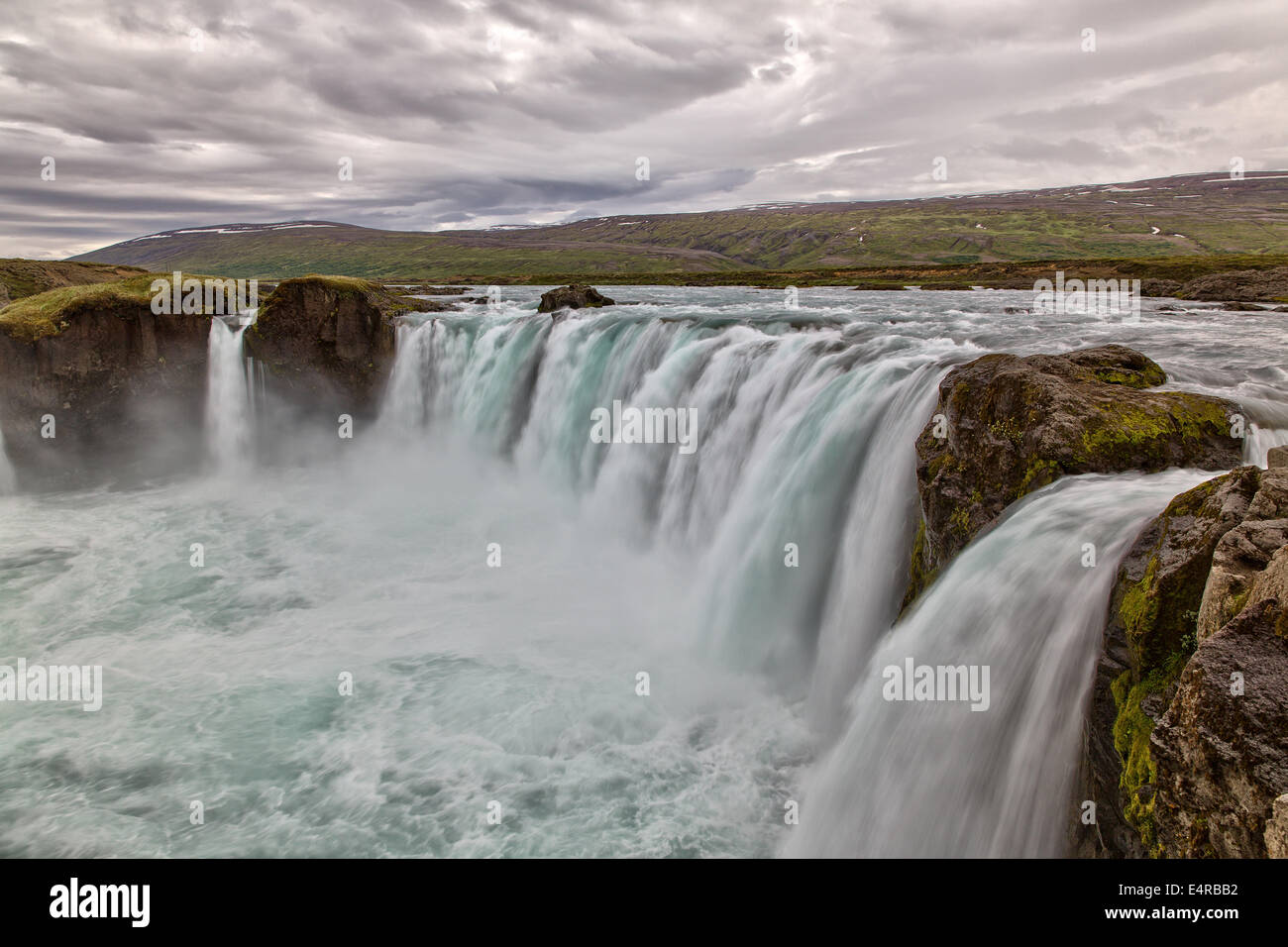 Iceland, scenic, Landschaft in Island, Wasserfall, Godafoss Stock Photo