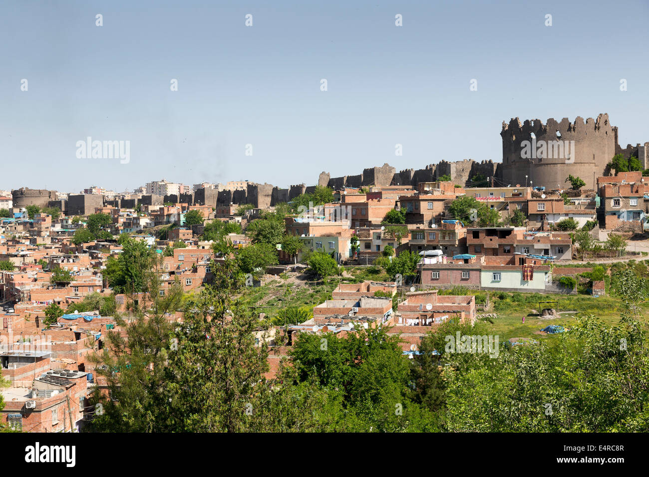 The citadel and the walls of Diyarbakir, Anatolia, Turkey Stock Photo