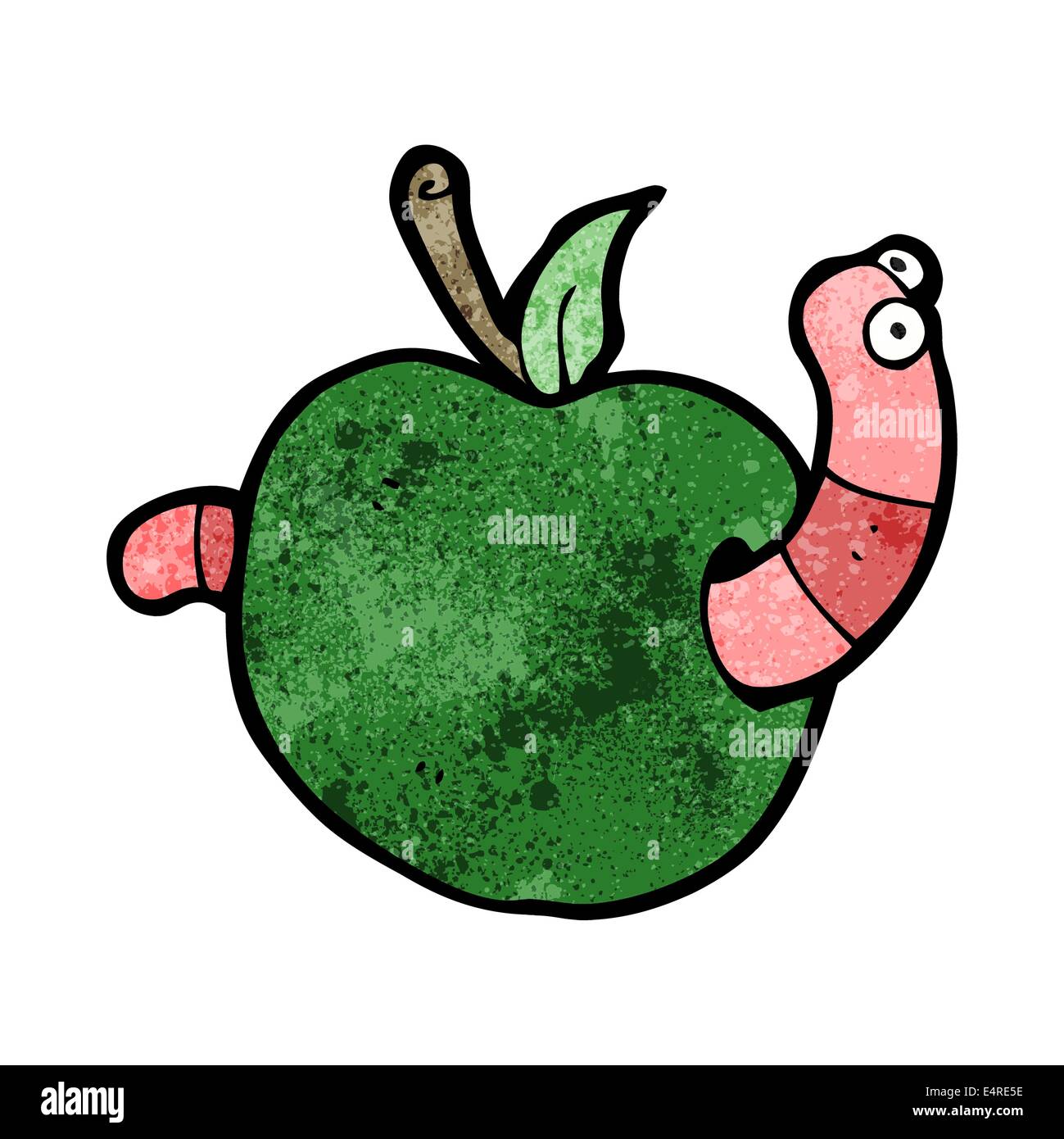 cartoon worm in apple Stock Vector Image & Art - Alamy
