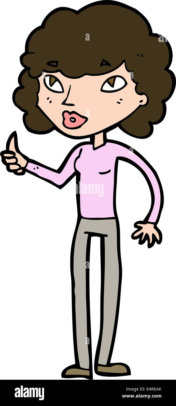 cartoon woman giving thumbs up symbol Stock Vector Image & Art - Alamy