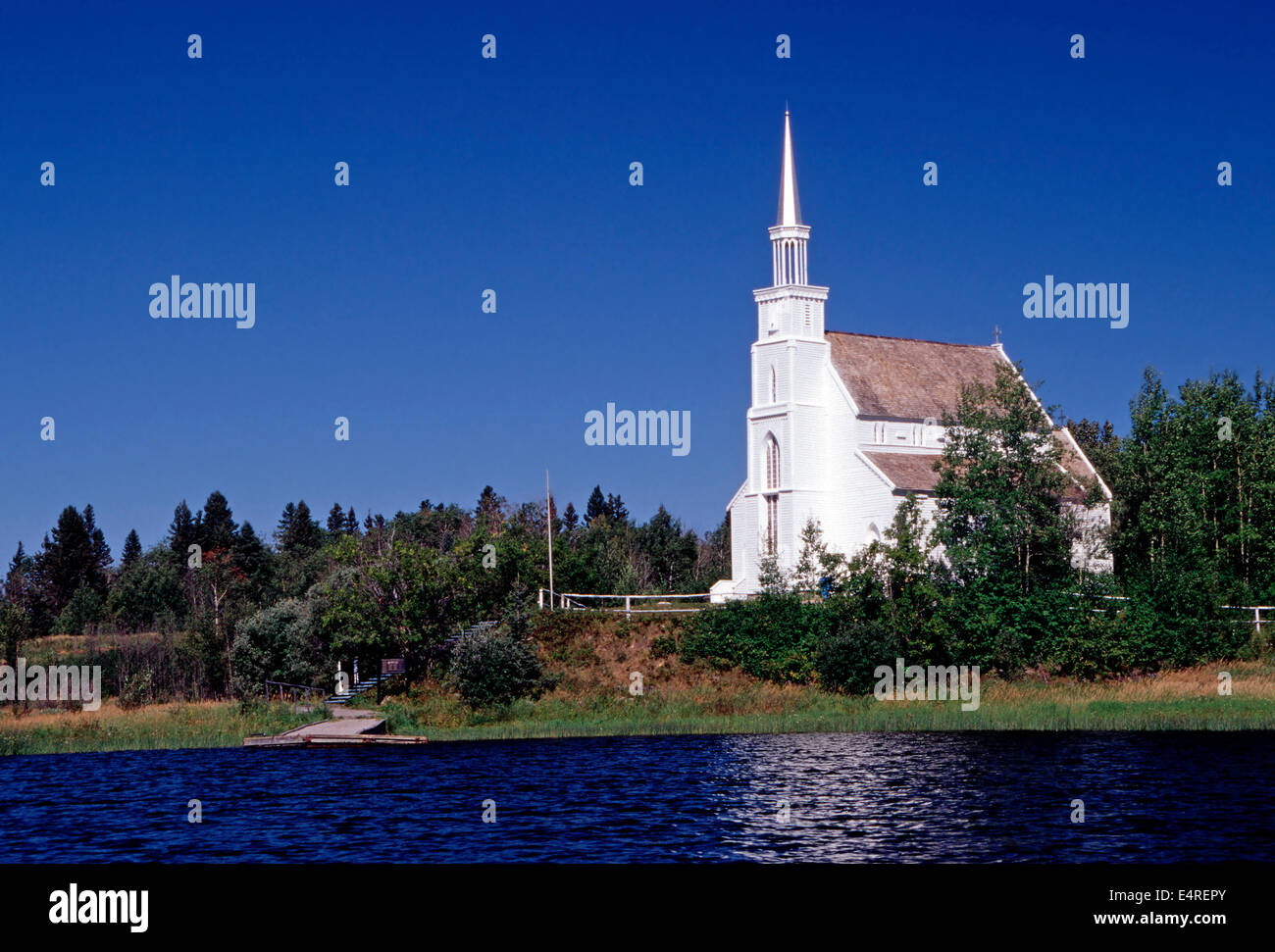 Holy Trinity Anglican Church,Stanley Mission,Saskatchewan Stock Photo