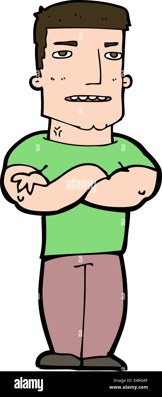 cartoon tough guy with folded arms Stock Vector Image & Art - Alamy