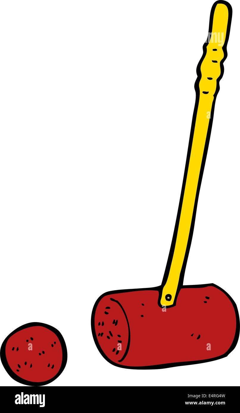 cartoon croquet mallet and ball Stock Vector Image & Art Alamy