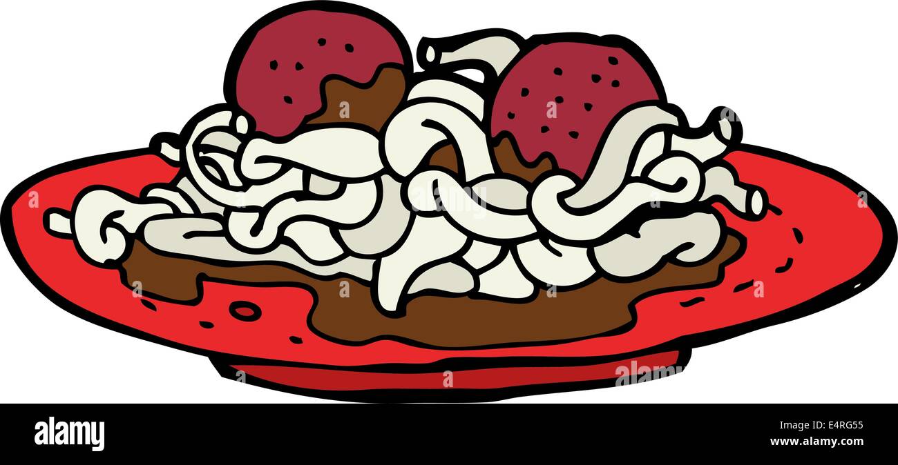 cartoon spaghetti and meatballs Stock Vector Image & Art Alamy