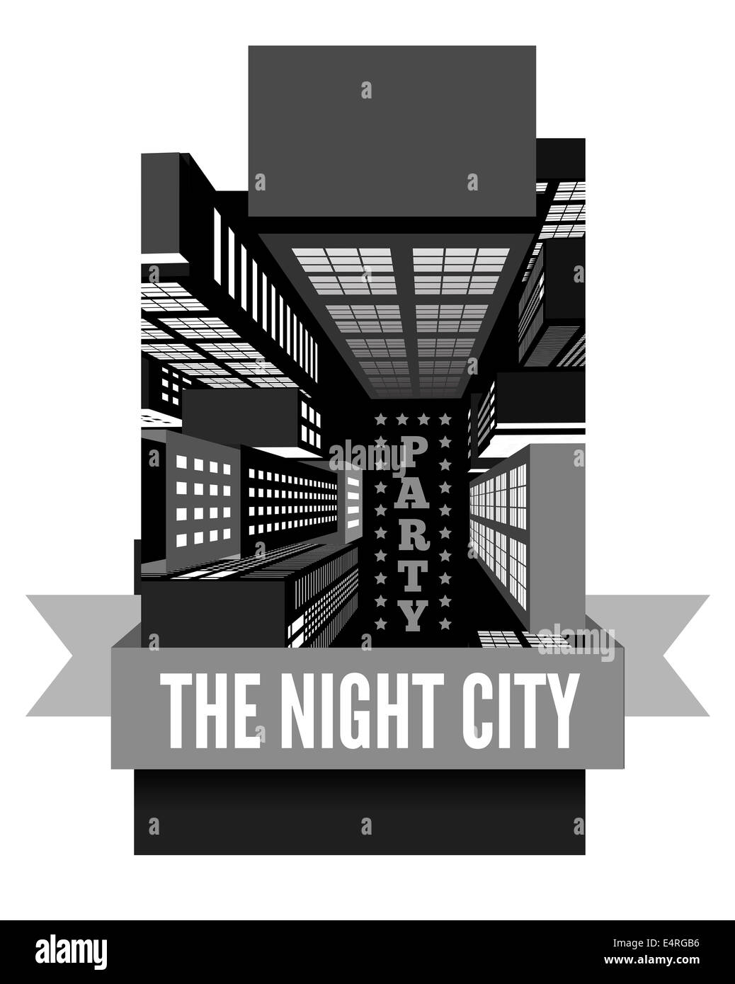 Night in the city. Top view Stock Photo