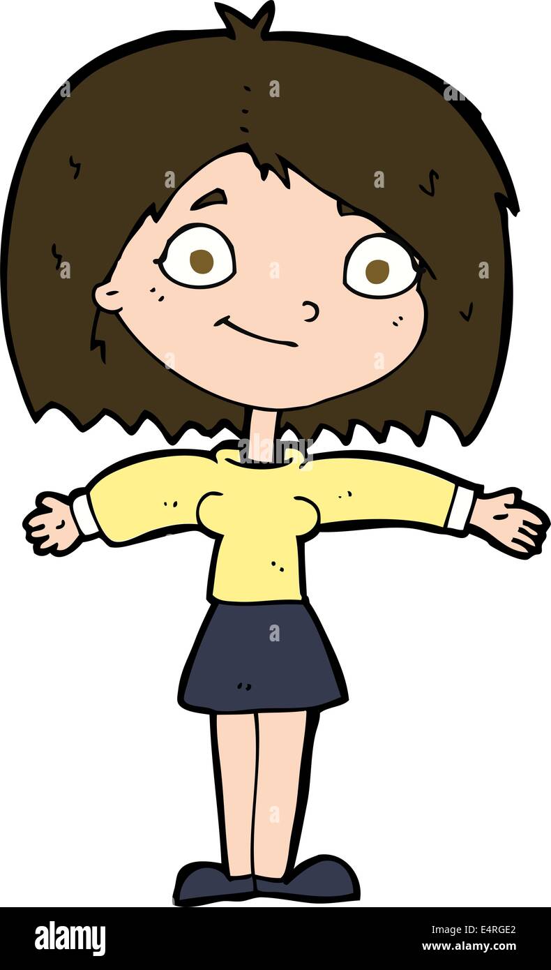 cartoon happy girl Stock Vector Image & Art - Alamy
