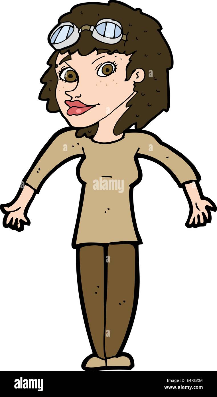 cartoon woman wearing goggles Stock Vector Image & Art Alamy