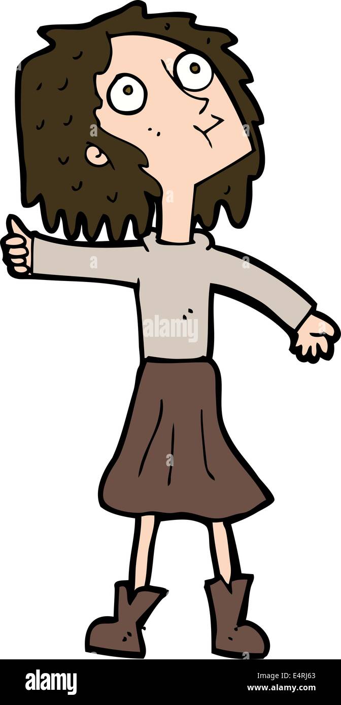 Cartoon woman looking up sky hi-res stock photography and images - Alamy