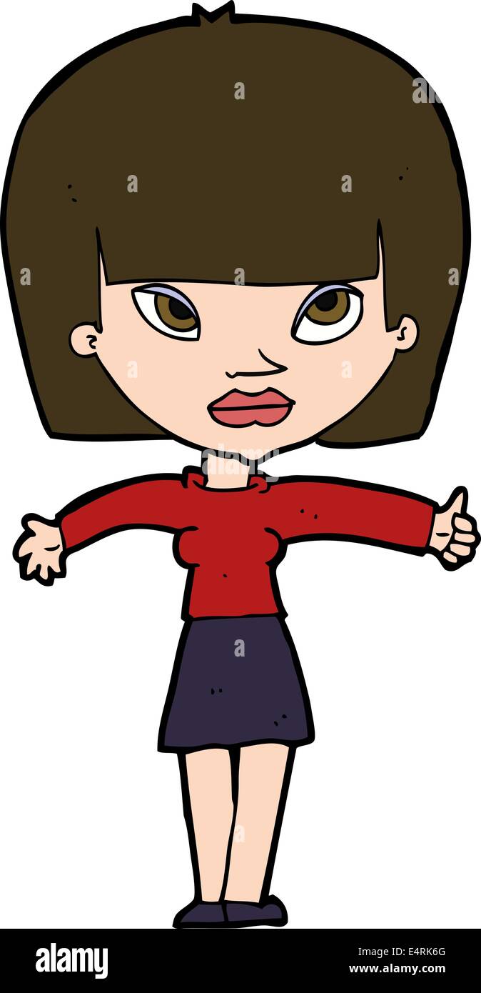 cartoon woman giving thumbs up symbol Stock Vector Image & Art - Alamy