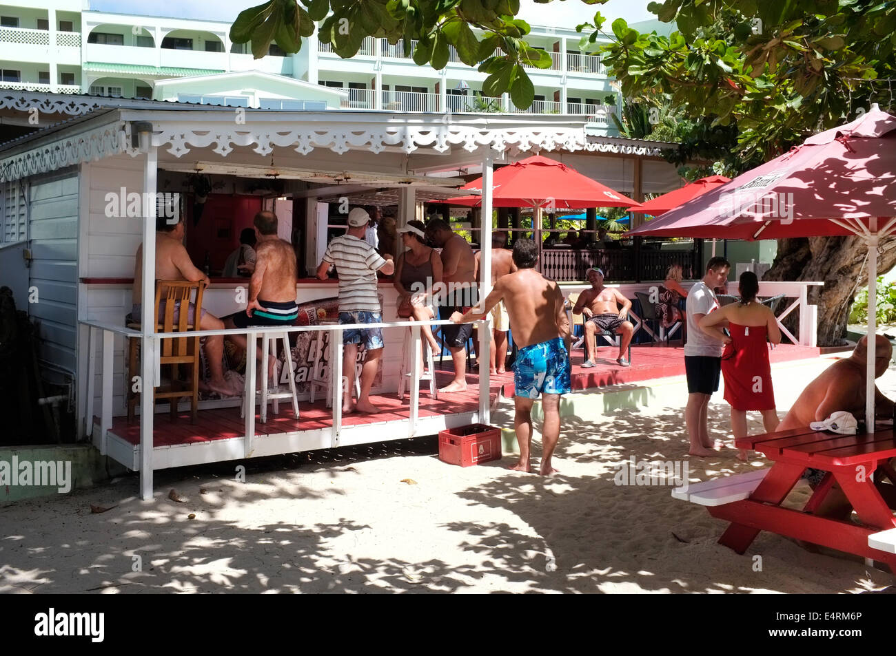Beach Bar at the Coconut Beach Hotel, Hastings, Barbados, West Indies