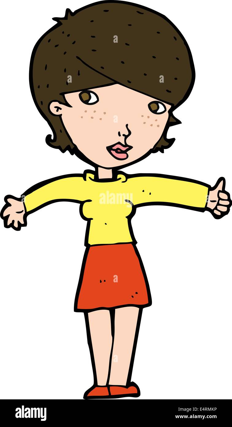 cartoon woman giving thumbs up symbol Stock Vector Image & Art - Alamy