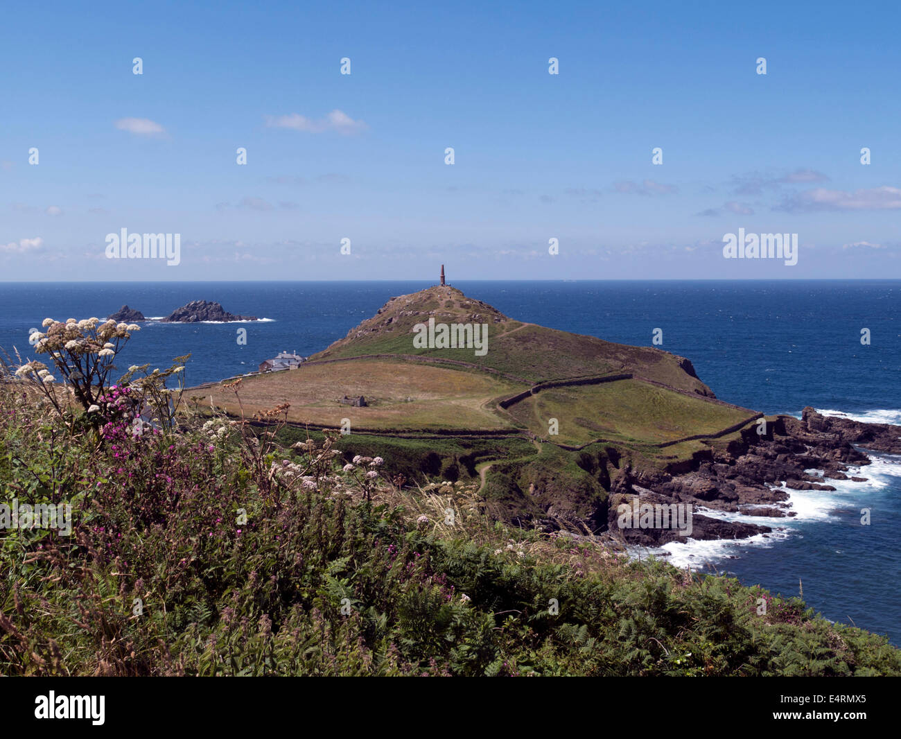 View to The Brisons at Cape Cornwall, Cornwall U.K. Stock Photo