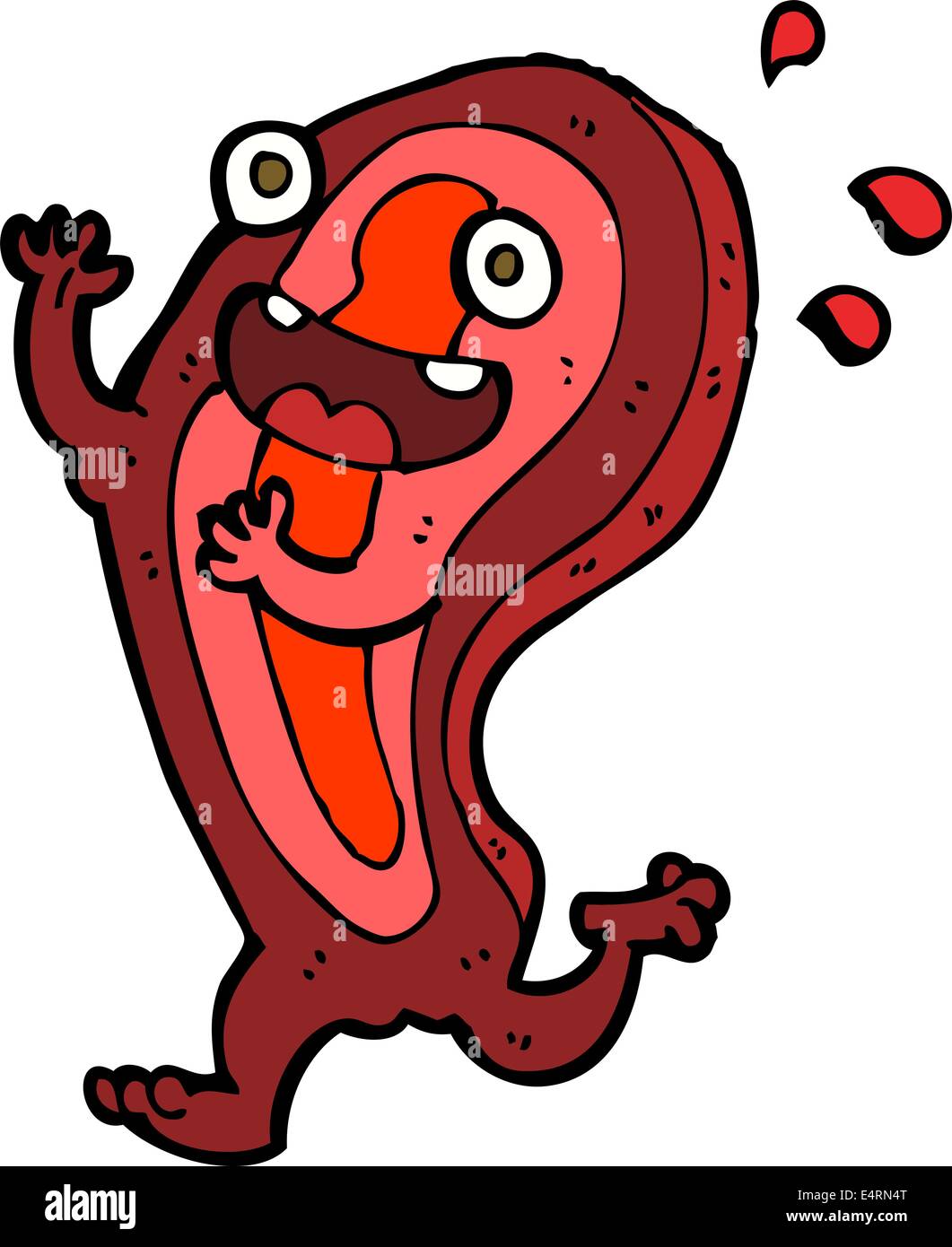 Cartoon character meat steak running hires stock photography and