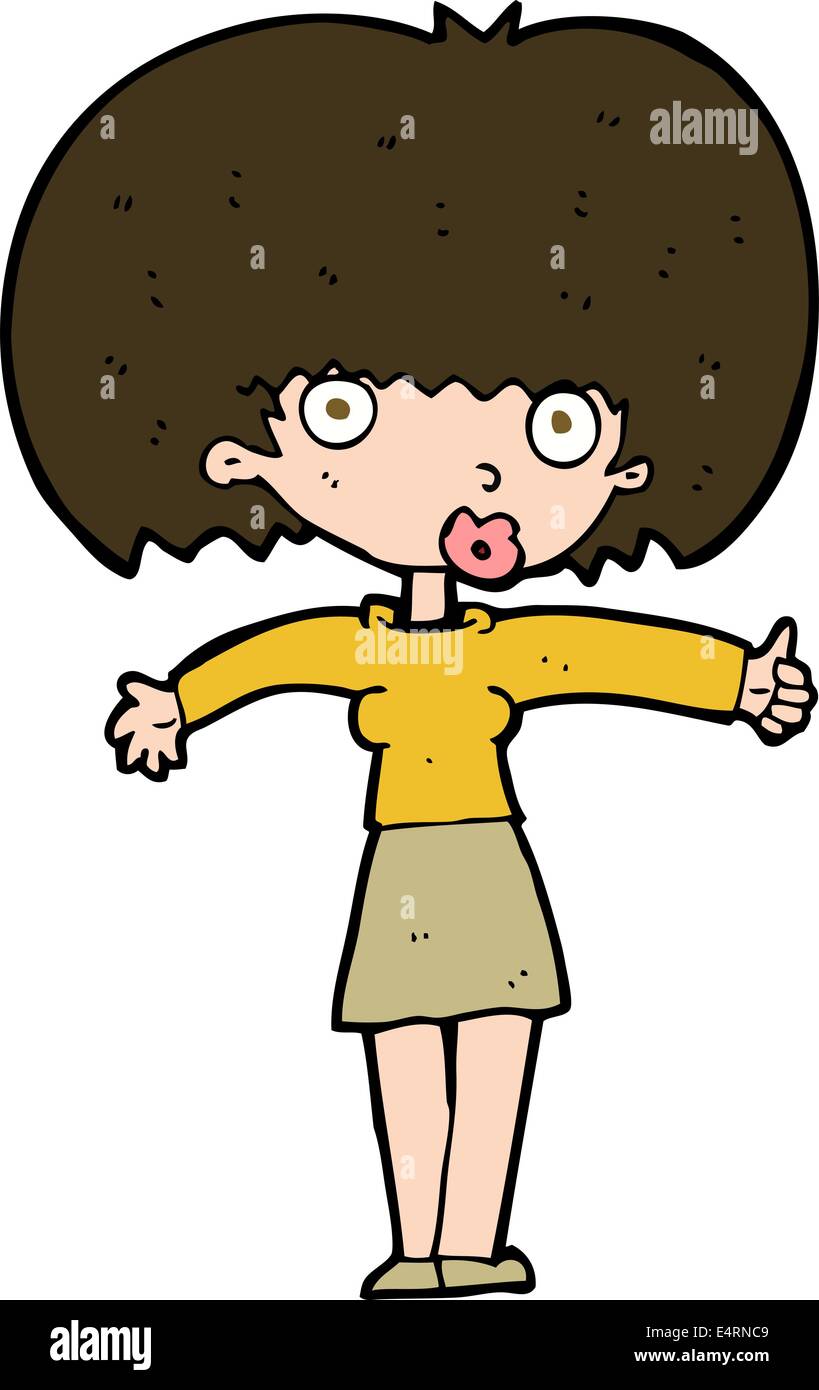 cartoon woman giving thumbs up symbol Stock Vector Image & Art - Alamy
