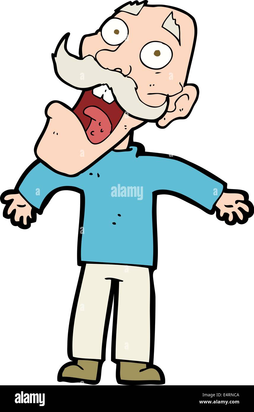 cartoon terrified old man Stock Vector Image & Art - Alamy