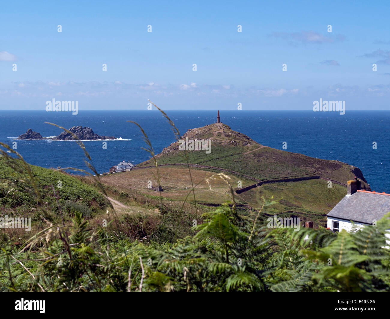 View to The Brisons at Cape Cornwall, Cornwall U.K. Stock Photo