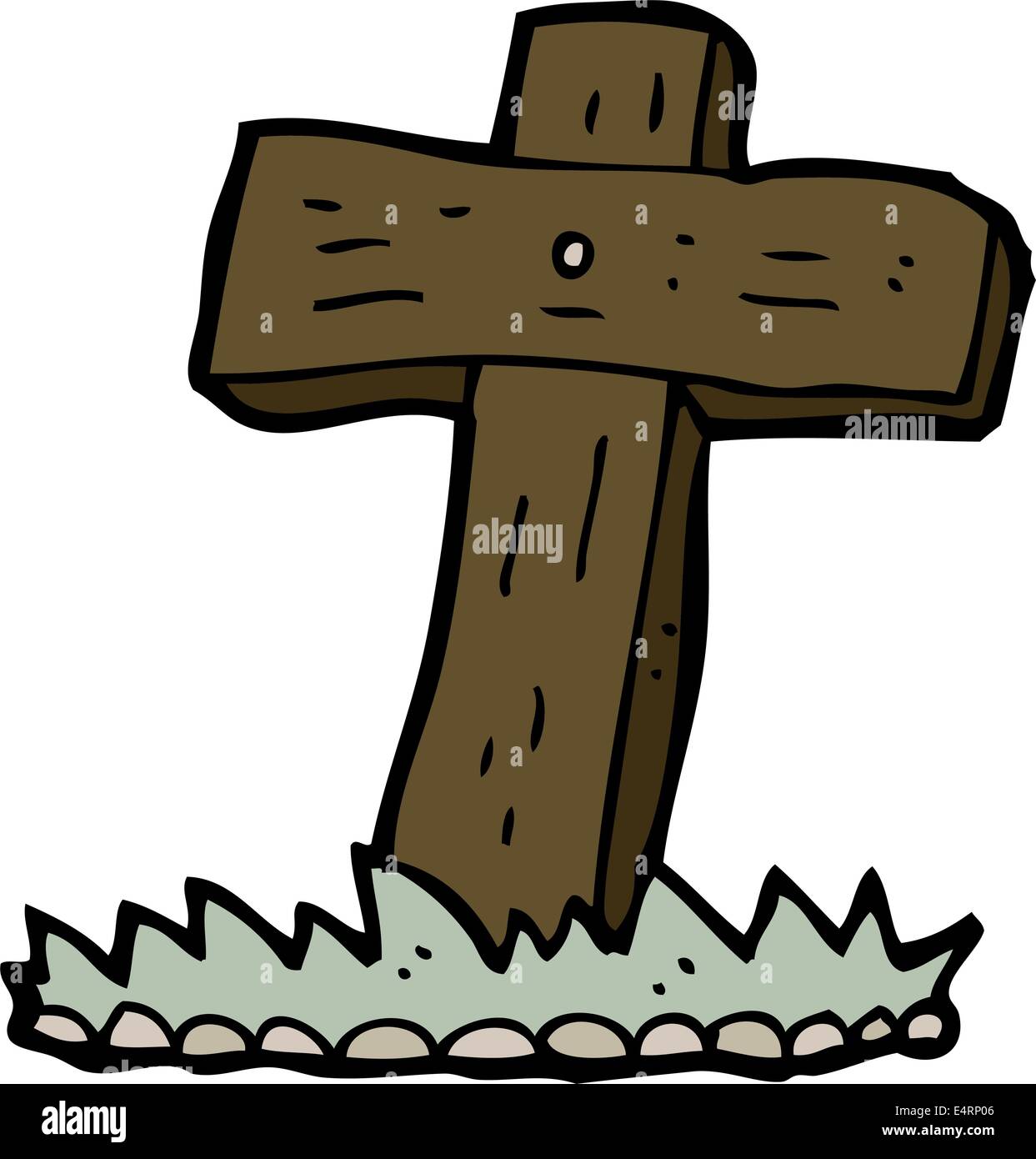 cartoon wooden cross grave Stock Vector Image & Art - Alamy