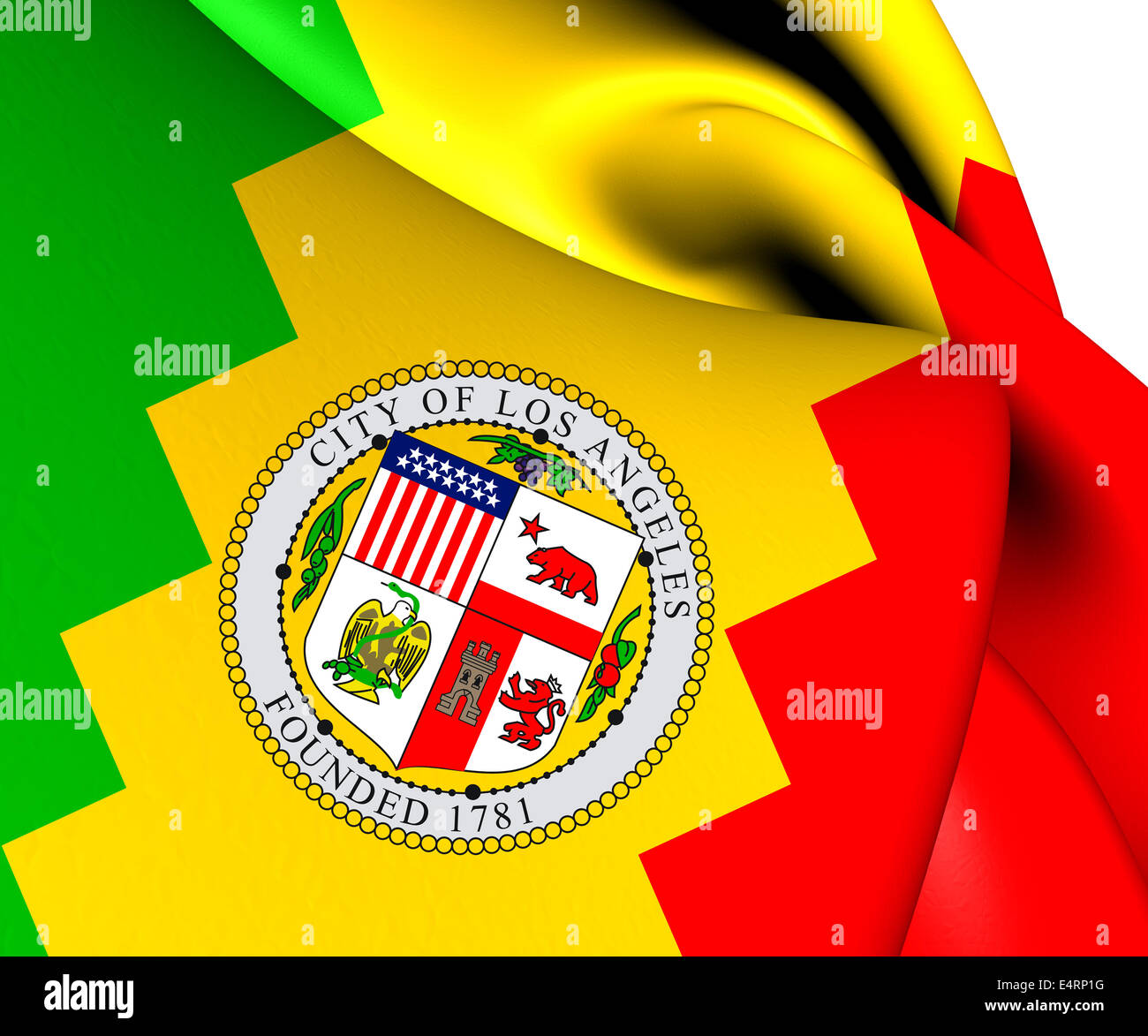 Flag of Los Angeles, USA. Close Up Stock Photo - Alamy