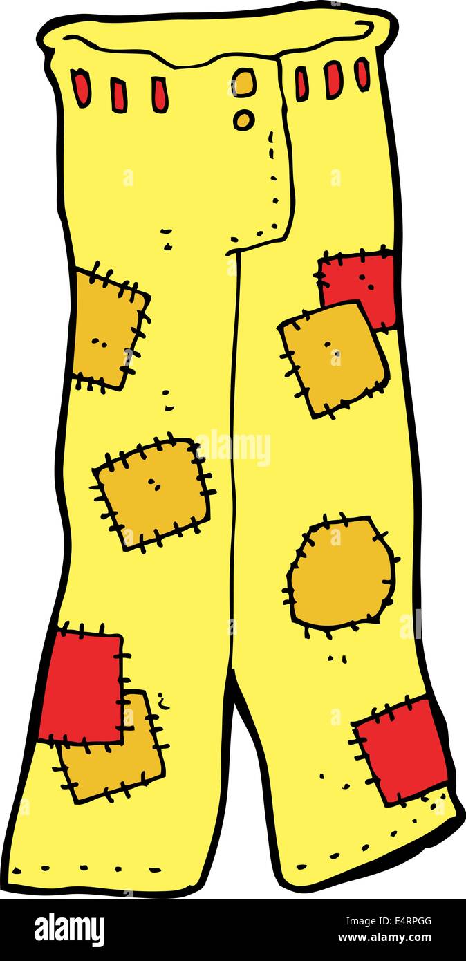 cartoon patched old jeans Stock Vector Image & Art Alamy